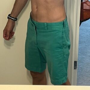 J. Crew Green Flat Front Shorts for Casual Wear